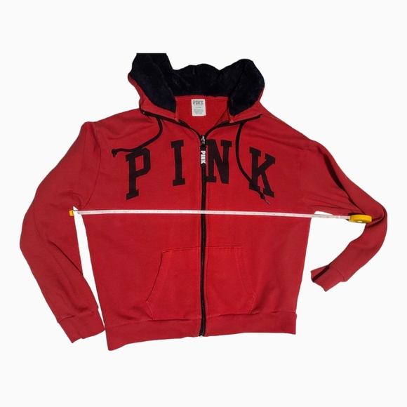 Victoria's Secret PINK Full Zip Sherpa Hoodie Size M - Picture 3 of 7